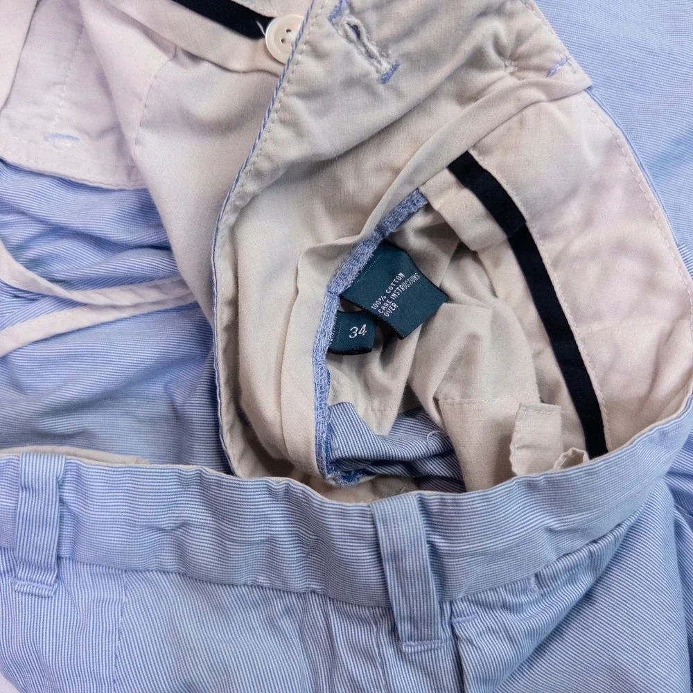 Polo Ralph Lauren Shorts Mens 34 Blue Striped Excellent Slim GI Fit Seersucker